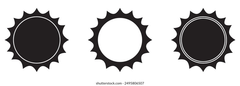 Conjunto de iconos de insignia certificado aislado en un fondo blanco