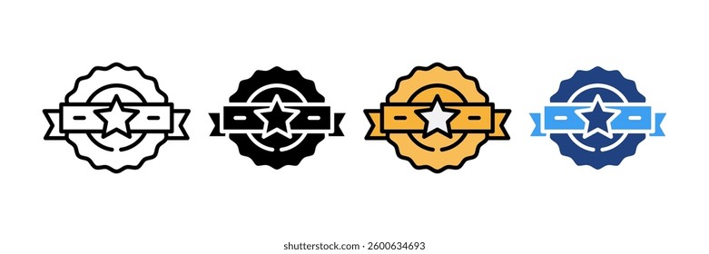 Certified Badge Icon Set Multiple Style Collection
