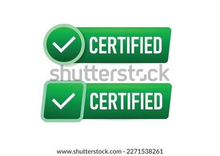 Certified badge icon and sticker vector illustration.