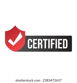 Zertifizierte Badge, Etikett, Logo-Design einzeln auf weißem Hintergrund