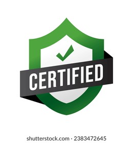 Marca certificada, etiqueta, logotipo Diseño aislado en fondo blanco