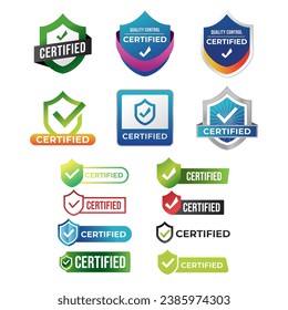 Certified Badge, label, logo Design set collection isolated on white background