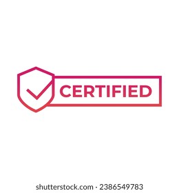 Certified Badge, label, logo Design isolated on white background