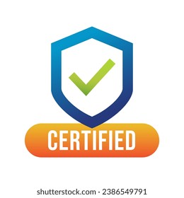 Marca certificada, etiqueta, logotipo Diseño aislado en fondo blanco