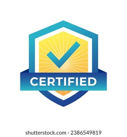 Marca certificada, etiqueta, logotipo Diseño aislado en fondo blanco