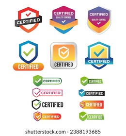 Certified Badge, label, logo Design set collection isolated on white background