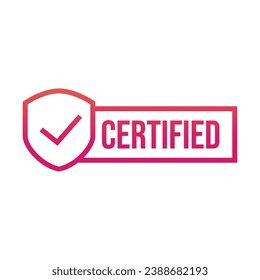 Marca certificada, etiqueta, logotipo Diseño aislado en fondo blanco