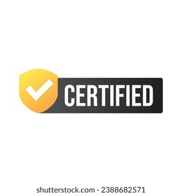 Marca certificada, etiqueta, logotipo Diseño aislado en fondo blanco