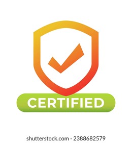 Marca certificada, etiqueta, logotipo Diseño aislado en fondo blanco