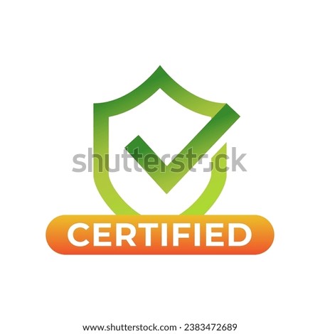 Certified Badge, label, logo Design isolated on white background