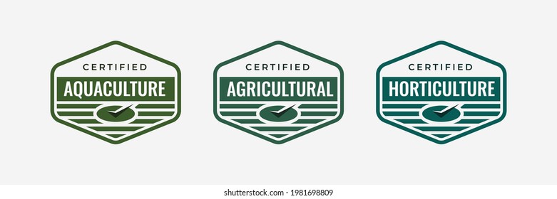 Certified badge logo design for agrotechnology or Agricultural technology company training badge certificates. Vector icon agriculture business template.