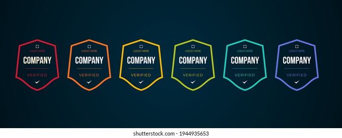 Certified badge logo design for company training badge certificates to determine based on criteria. Set bundle certify colorful vector illustration template.