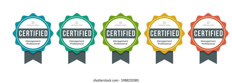 Profesional de insignias certificada. La certificación se basa en el logotipo de criterios. Icono del vector certificar plantilla.