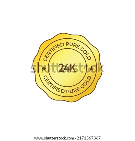 Certified Badge of Pure Gold Vector Illutration