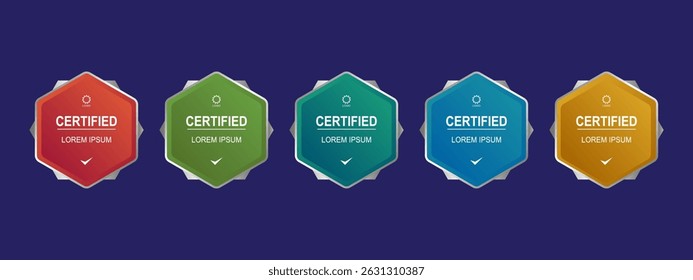 Insignia certificada para Ilustración vectorial de entrenamiento