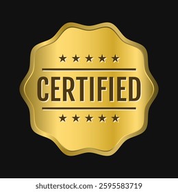 Certified best golden icon label sign badge design vector