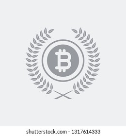 Certified bitcoin symbol icon