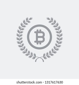 Certified bitcoin symbol icon