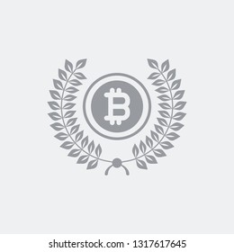 Certified bitcoin symbol icon