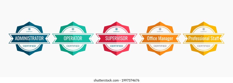 certified business badge, stamp template. vector emblem certification icon.