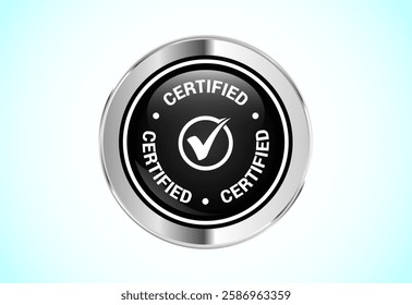 Certified button design illustration, Certified sign suitable for mobile app, and website UI design