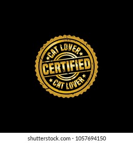 Certified cat lover Gold stamp