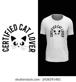 certified cat lover tshirt design