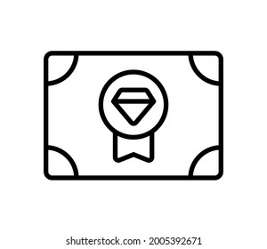 certificado certificado único icono aislado con estilo de esquema