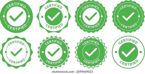 Insignias de marca de verificación certificada y etiquetas de Aprobación oficiales