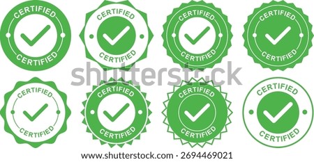 Certified Check Mark Badges and Official Approval Labels