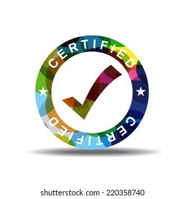 Certified Colorful Vector Icon Design