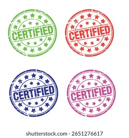 Vetor de selos comerciais certificados - conjunto de selo de borracha Grunge para uso comercial