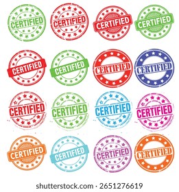 Vetor de selos comerciais certificados - conjunto de selo de borracha Grunge para uso comercial