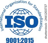 Certified Company Certificate ISO 9001:2015 Blue vector, Quality Certificate