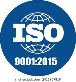 Certified Company Certificate ISO 9001:2015 Blue vector, Quality Certificate