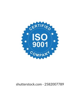 Certified Company Certificate ISO 9001:2015 Blue vector, Quality Certificate. Iso certification . iso 90012015 logo . iso 9000 certification Premium Vector.