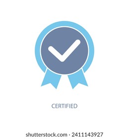 certified concept line icon. Simple element illustration. certified concept outline symbol design.