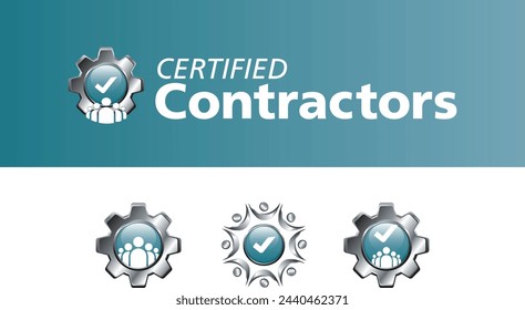 Certified contractors logo, symbolizing professionalism and quality. Ideal for construction firms, home services, and building authorities. Elevate your brand with this trusted design! 