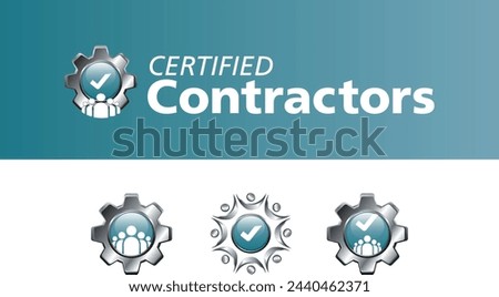 Certified contractors logo, symbolizing professionalism and quality. Ideal for construction firms, home services, and building authorities. Elevate your brand with this trusted design! 