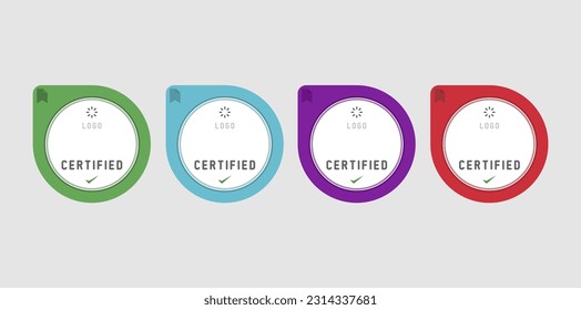 Certified digital badge logo design template. Future of IT certification for corporate project brand. 