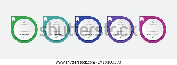 Certified digital badge logo design\
template. Future of IT certification for corporate project brand.\
Set modern icon vector\
illustration.