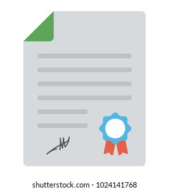 Certified document flat icon, patenting concept