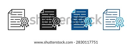 Certified Document web icon with multiple style collection