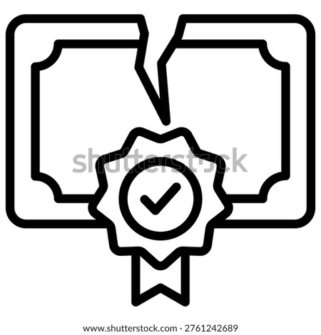 Certified Documents Icon Element For Design