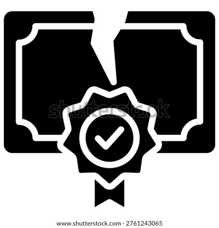 Certified Documents Icon Element For Design