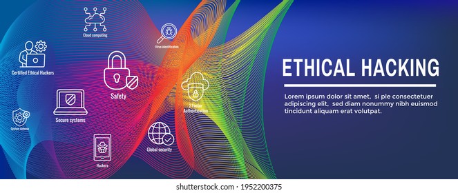 Certified Ethical Hacker - CEH - icon set and web header banner