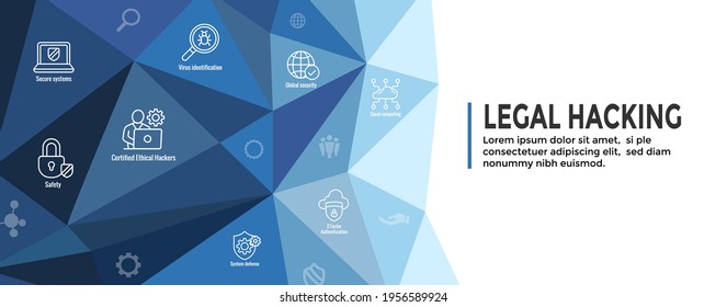 Certified Ethical Hacker - CEH - icon set and web header banner