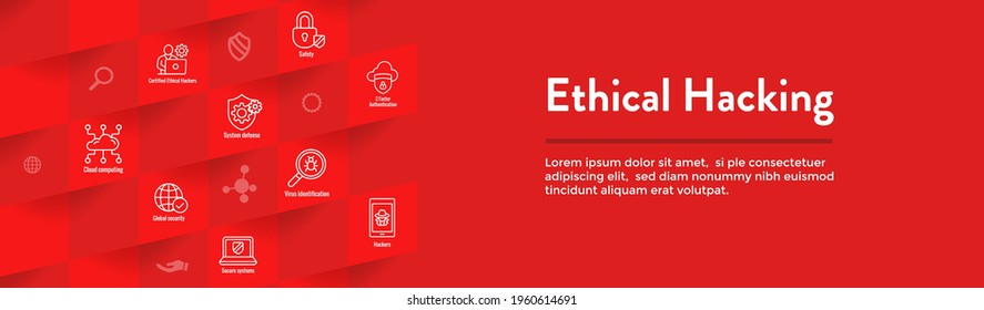 Certified Ethical Hacker - CEH - icon set and web header banner