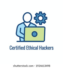 Certified Ethical Hacking icon showing security and hacking ideas