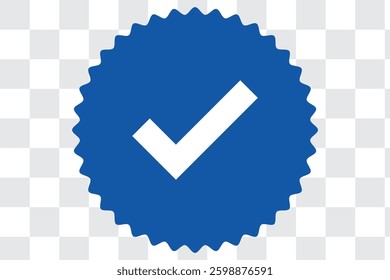 Certified flat icon set. Blue tick, verified account, social networks, profile, verified user. certificate, quality, professional. Reliability concept. Set of vector flat icons isolated